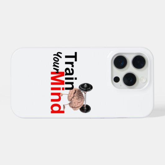 Train Your Mind Motivational Brain Workout Design iPhone Hoesje (Achterkant horizontaal)