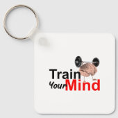 Train Your Mind Motivational Brain Workout Design Sleutelhanger (Voorkant)