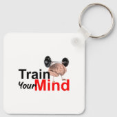 Train Your Mind Motivational Brain Workout Design Sleutelhanger (Achterkant)