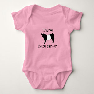 Trainee Beltie Farmer Baby Belted Galloway Cows Romper