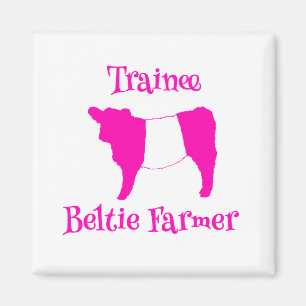 Trainee Beltie Farmer Pink Belted Galloway Koeien Magneet