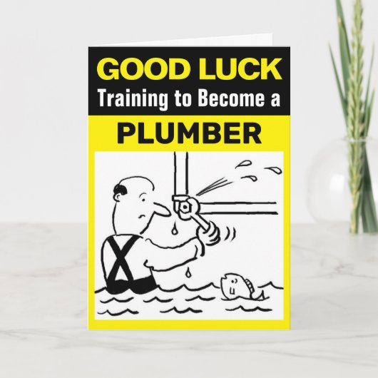 Trainee Plumber Good Luck Training to be a Plumber Kaart (Voorkant)