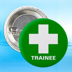 Trainee verpleegster & First Aid Mediaan, Doctor Ronde Button 3,2 Cm