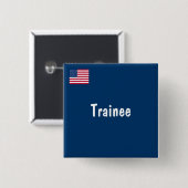 Trainee Vierkante Button 5,1 Cm (Voorkant /achterkant)