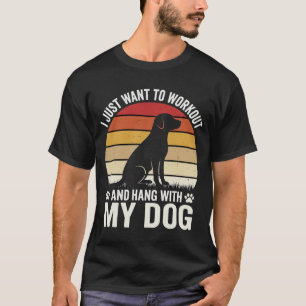 Trainen en rondhangen met mijn hond Retro Sunset T-shirt
