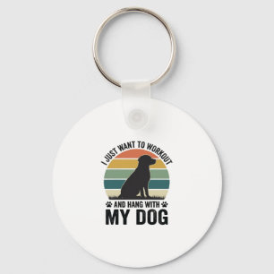 Trainen en rondhangen met mijn hond Vintage honden Sleutelhanger