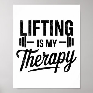 Trainen is mijn therapie Funny Gym T-shirt Gewicht Poster