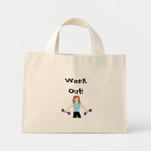 Trainen met gewichten mini tote bag (Voorkant)