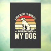 Trainen Met Mijn Hond Retro Zonsondergang Raamsticker (Vel 3)