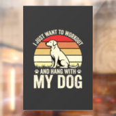 Trainen Met Mijn Hond Retro Zonsondergang Raamsticker (Vel 2)