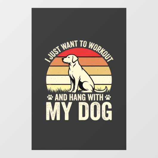 Trainen Met Mijn Hond Retro Zonsondergang Raamsticker (Vel)