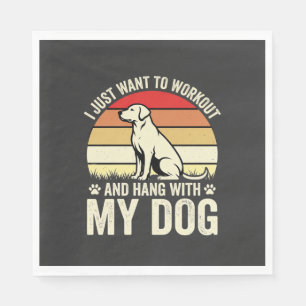 Trainen Met Mijn Hond Retro Zonsondergang Servet
