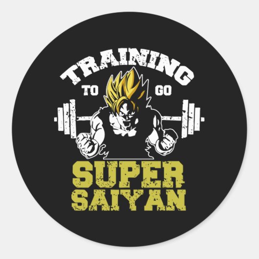Trainen naar Super Sayan Ronde Sticker (Voorkant)