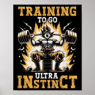 Trainen om te gaan Ultra Instinct Gym Gewichtheffe Poster