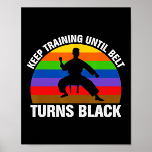Trainen tot de riem zwart karate Taekwondo J wordt Poster