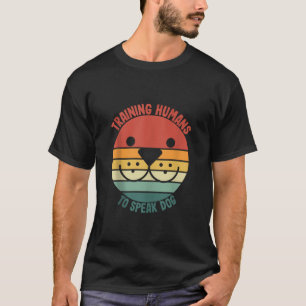 Trainen van mensen om te spreken hond retro hond T T-shirt