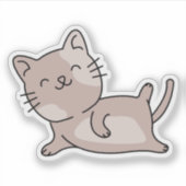 Trainende Kat Sticker (Voorkant)
