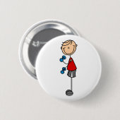 Trainende Stick Figure Knop Ronde Button 5,7 Cm (Voorkant /achterkant)