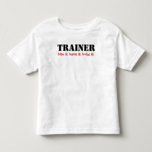 TRAINER, bijt, knal het. bouw het. Kinder Shirts