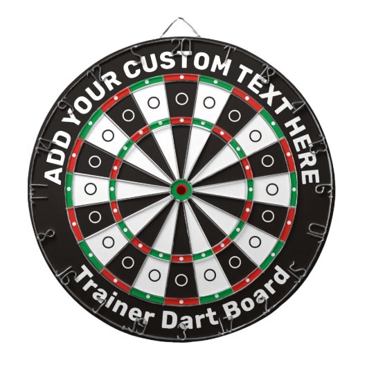 Trainer Dartboard met aangepaste tekst Dartbord (Voorkant)