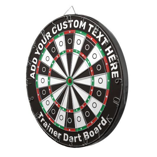 Trainer Dartboard met aangepaste tekst Dartbord (Voorkant Rechts)