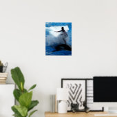 Trainer die op orca foto van killerwalvis rijdt poster (Thuiskantoor)