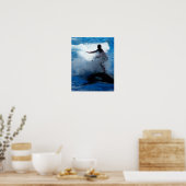 Trainer die op orca foto van killerwalvis rijdt poster (Keuken)