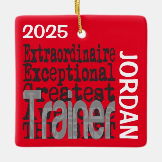 Trainer Extraordinaire CUSTOM Keramisch Ornament (Voorkant)