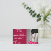 Trainer Foto en Monogram Modern Red Violet Busines Visitekaartje (Staand voorkant)