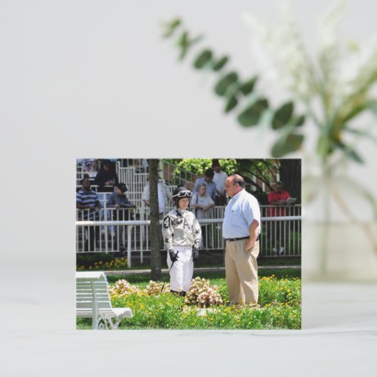 Trainer Gary Sciacca en Taylor Rice Briefkaart (Staand voorkant)