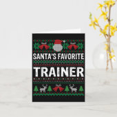 Trainer Kerstmis - Santa's Favoriete Trainer Kerst Kaart (Gele Bloem)