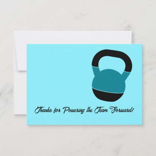 Trainer Kettlebell Landscape 3.5x5 Inch Thank You Notitiekaartje (Voorkant)