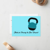 Trainer Kettlebell Landscape 3.5x5 Inch Thank You Notitiekaartje (Voorkant / Achterkant in situ)