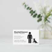 Trainer met hond aan de lijn visitekaartje (Staand voorkant)