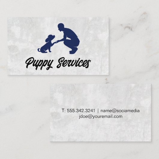 Trainer met Puppy Dog Visitekaartje (Voorkant / Achterkant)