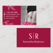 Trainer Monogram en Foto Professional Red Violet Visitekaartje (Voorkant / Achterkant)