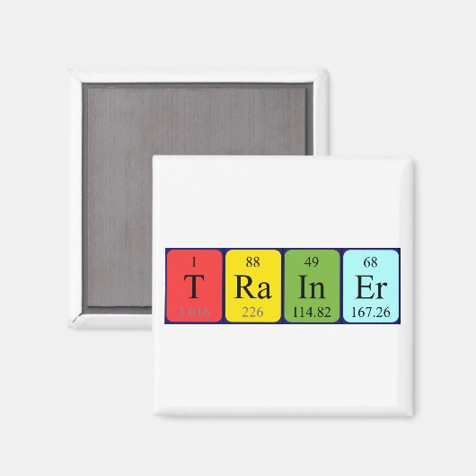 Trainer periodieke table name magnet (Voorkant / Achterkant)