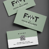 Trainer voor groene, zwarte en witte fitness visitekaartje