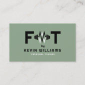 Trainer voor groene, zwarte en witte fitness visitekaartje (Voorkant)