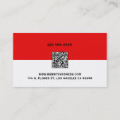 Trainer voor hulpbehoevendheid rood, zwart en wit visitekaartje (Achterkant)