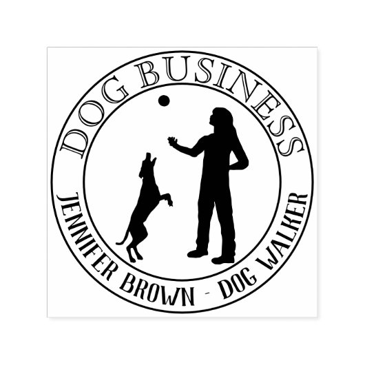 Trainer Walker spelend met hond Zelfinktende Stempel (Design)
