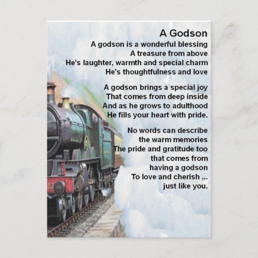      TrainGodson Poem Briefkaart (Voorkant)