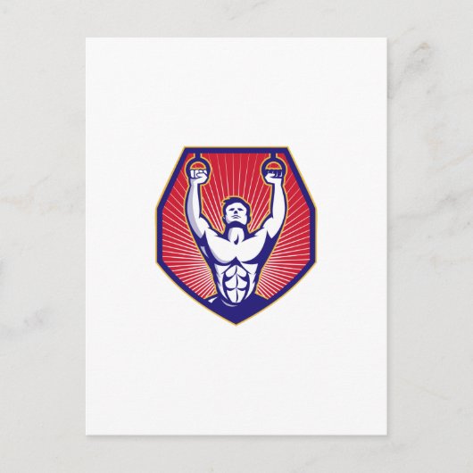 Training Athlete Rings Retro Briefkaart (Voorkant)