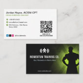 Training Fitness Coach | Black White Barcode Visitekaartje (Voorkant / Achterkant)