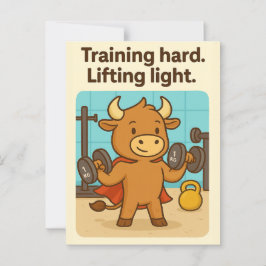 Training Hard Bullio Briefkaart – Grappige Gym Hum