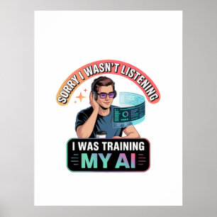 Training Mijn AI Grappige Kunstmatige Intelligenti Poster