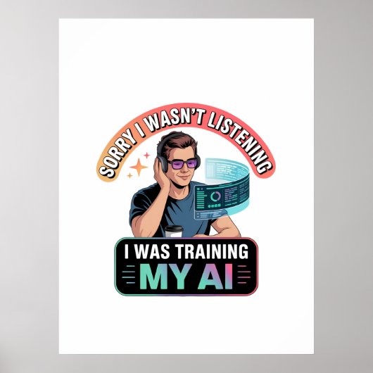 Training Mijn AI Grappige Kunstmatige Intelligenti Poster (Voorkant)