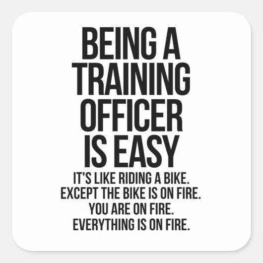 Training officer vierkante sticker (Voorkant)