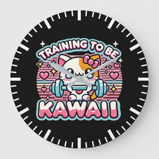 Training om Kawaii te Worden - Schattige Grappige Grote Klok (Voorkant)