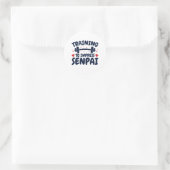 Training om Senpai Anime Workout te imponeren Ronde Sticker (Tas)